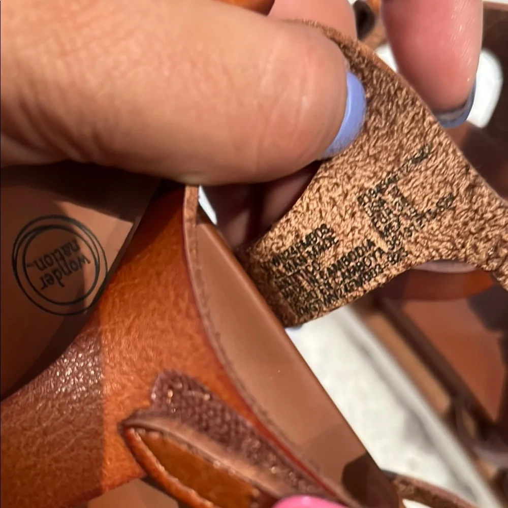 Kids Wonder Nation Brown & Pink Strappy Sandals - Picture 4 of 5